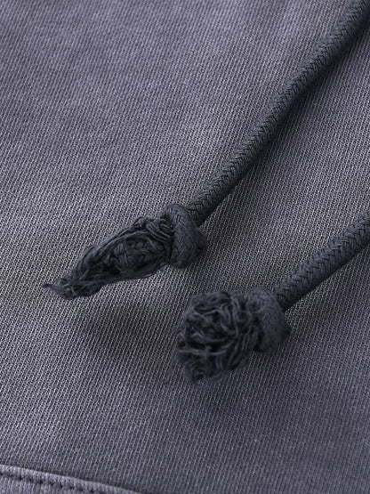 Cig Heavyweight Pure Cotton Hand-Frayed Washed Hoodie